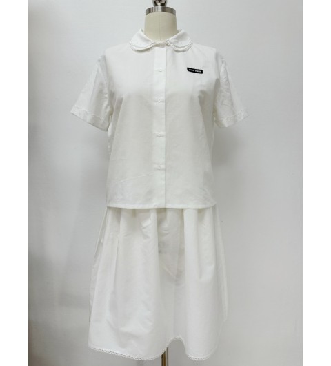 미우미우 플램 포플린 셔츠 + 스커트 MK1932 163M F0009 S OOO 36 38 40 #타지아