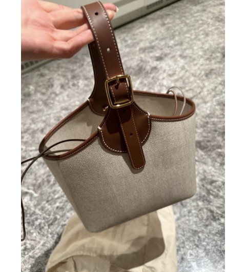 로로피아나 Loro Piana 보빈 캔버스 토트백 21x16x13cm
