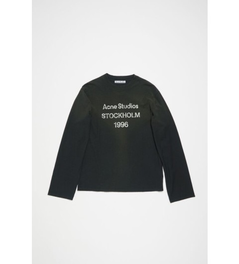 아크네스튜디오 CL0197 FADED BLACK (BM0) 스톡홀름 로고 공용 긴팔티 XS S M L #터비에빵