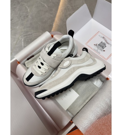 에르메스 루프 스니커즈 카프스킨 스웨이드 고트스킨 블랑 H252000Z90 35~40