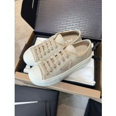 프라다 스니커즈 운동화 레이스 패브릭 베이지 1E407N 3LPK F0065 F DG50 36~40 굽 5cm