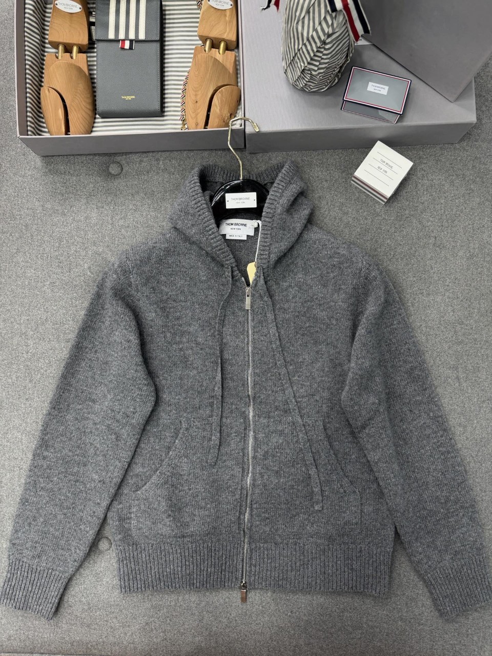 톰브라운 Thom Browne 기스 인타르시아 메리노 울 후디 후드집업 1 2 3 4