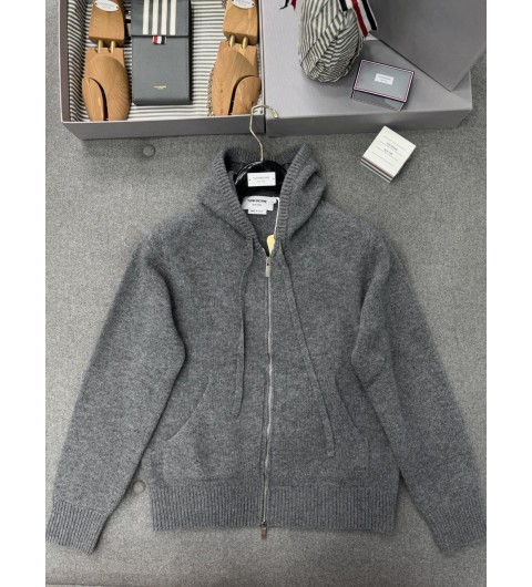 톰브라운 Thom Browne 기스 인타르시아 메리노 울 후디 후드집업 1 2 3 4