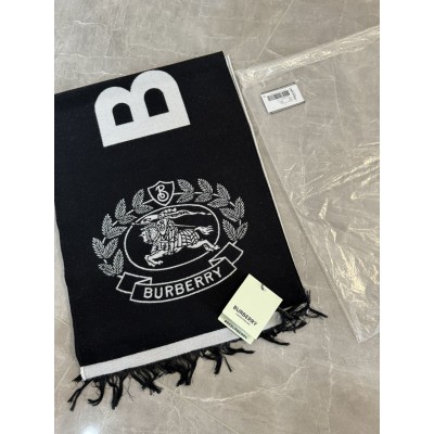 버버리 로고 앤 EKD 울 실크 자카드 스카프 모노크 롬 | Burberry #vvip공장