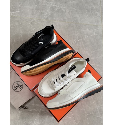 에르메스 리더 스니커즈 앱송 스웨이드 고트스킨 & 블랑 2컬러 H252864ZH90 39~44