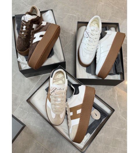 호간 호건 초콜릿 브라운 스웨이드 플랫폼 레이스업 스니커즈 HXW698 35~40