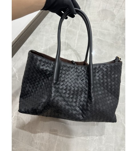보테가베네타 피나코테카 Pinacoteca 블랙 인트레치아토 가죽 토트백 43*17*23cm #vvip공장