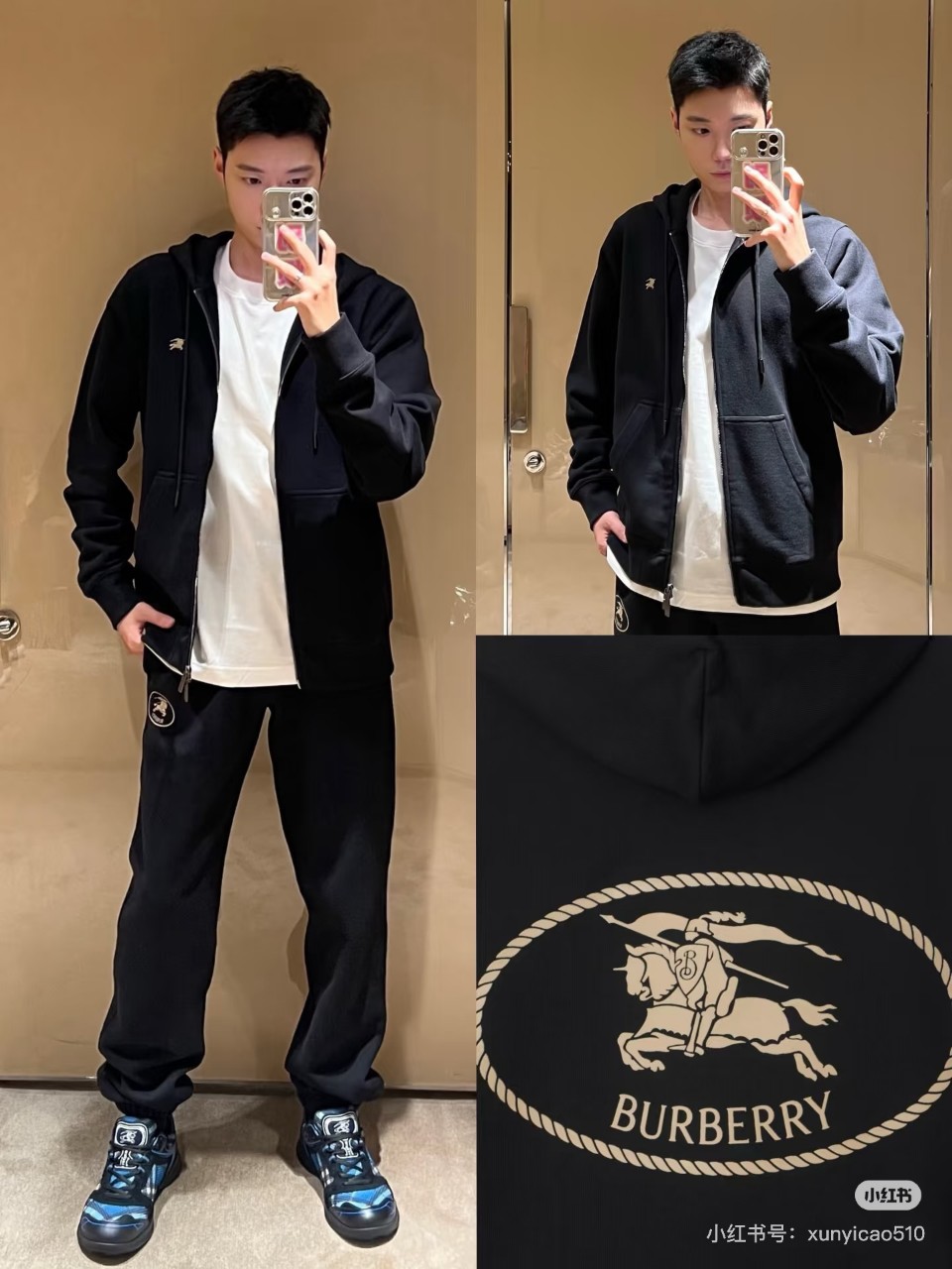 25FW 버버리 후드 티셔츠 8112807 BLACK Black XS S M L XL XXL #vvip공장