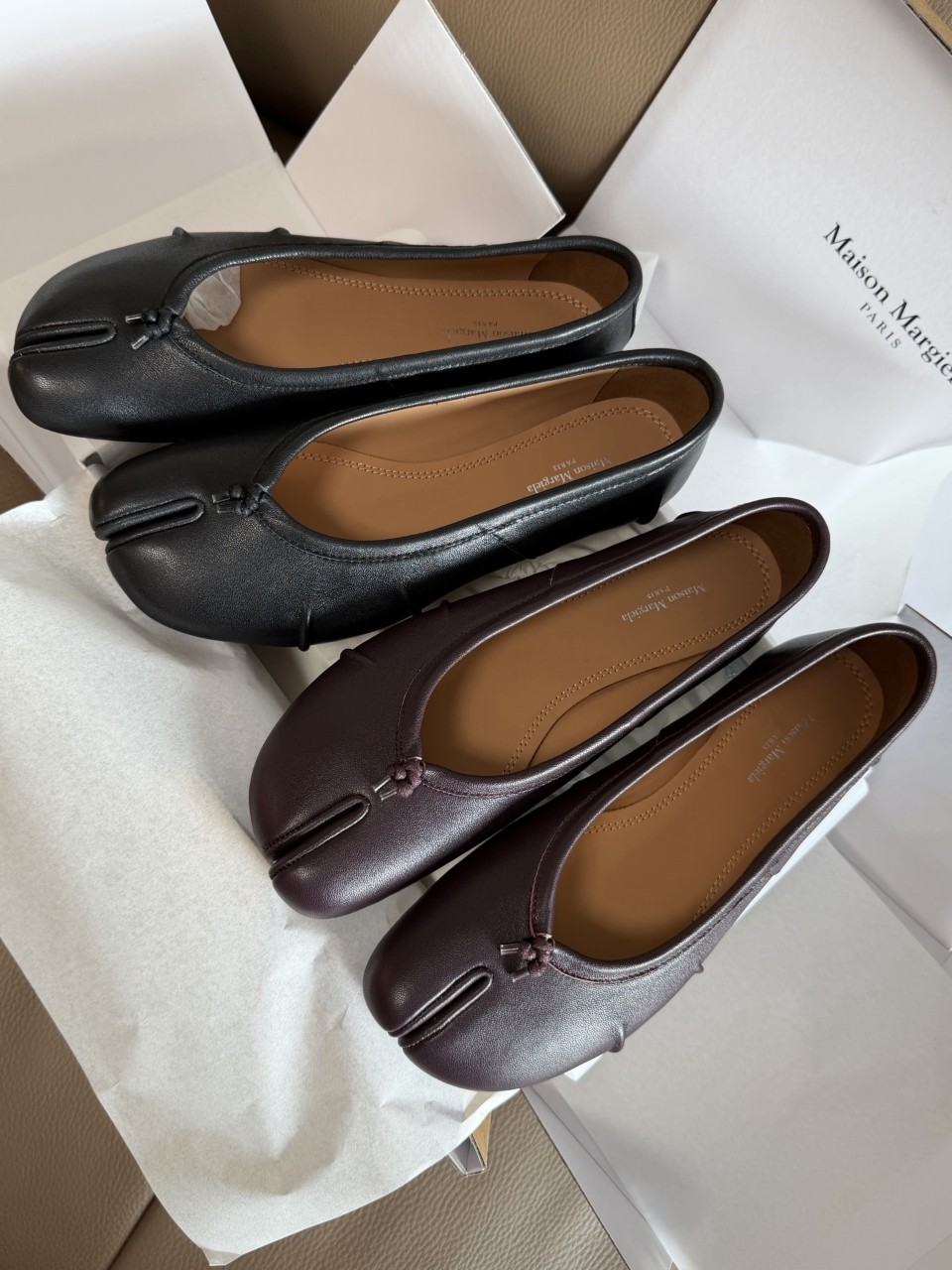 메종마르지엘라 블랙 가죽 뉴 타비 발레리나 S58WZ0127P6378/Q_MARGI-T8013 35~40