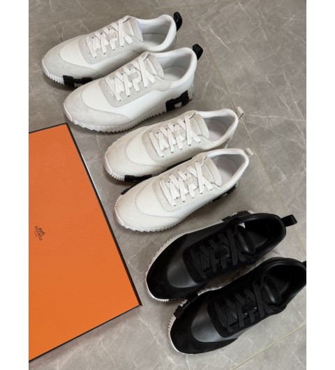 에르메스 바운싱 스니커즈 카프스킨, 스웨이드 고트스킨 및 메쉬 소재 39~44 굽 4cm