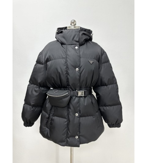 프라다 리나일론 벨티드 다운 자켓 블랙 숏 패딩 아우터 29X966-1WQ8-F0002 36 38 40 #타지아