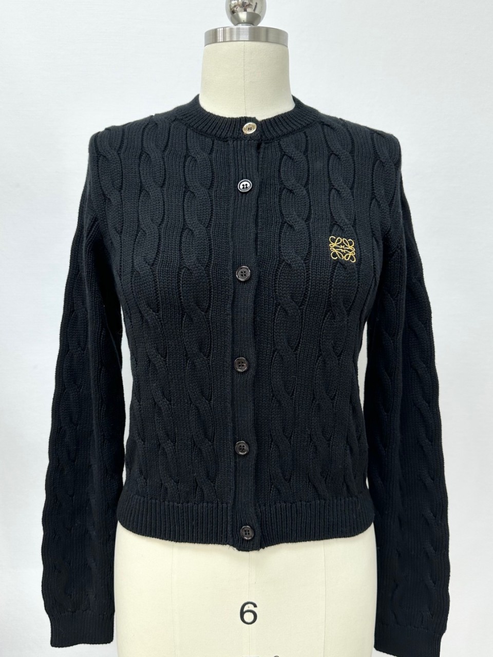 LOEWE 로에베 콘트라스트 아나그램 케이블 니트 크루넥 스웨터 S M L #타지아