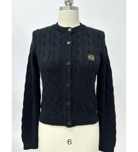 LOEWE 로에베 콘트라스트 아나그램 케이블 니트 크루넥 스웨터 S M L #타지아