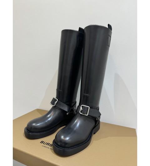 버버리 BURBERRY 레더 새들 하이 부츠 35~40