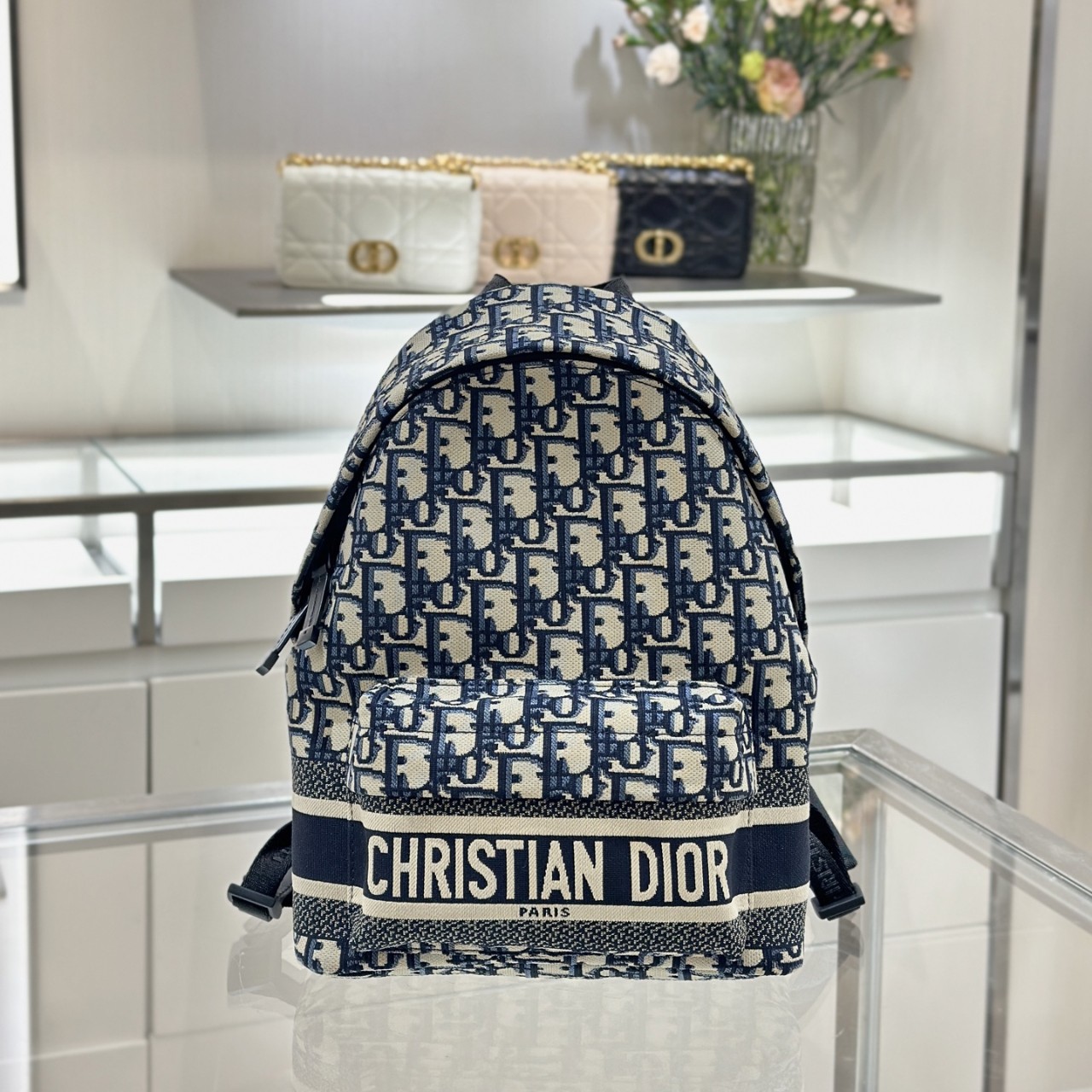 디올 트래블 스몰 백팩 디올 오블리크 테크니컬 패브릭 블루 Dior Travel Small Backpack Dior Oblique Technical Fabric Blue M6108SDGI-M928 #여왕샵
