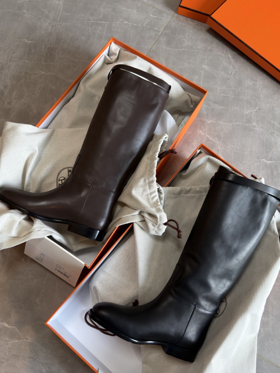 에르메스 켈리 KELLY 여성 롱 부츠 블랙 실버 35~40