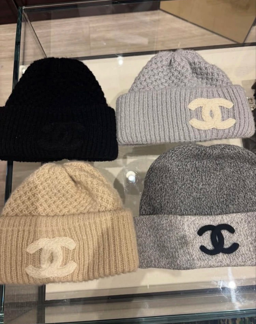 샤넬 CHANEL 26S 캐시미어 머플러 + 비니 200*30cm 100% 캐시미어