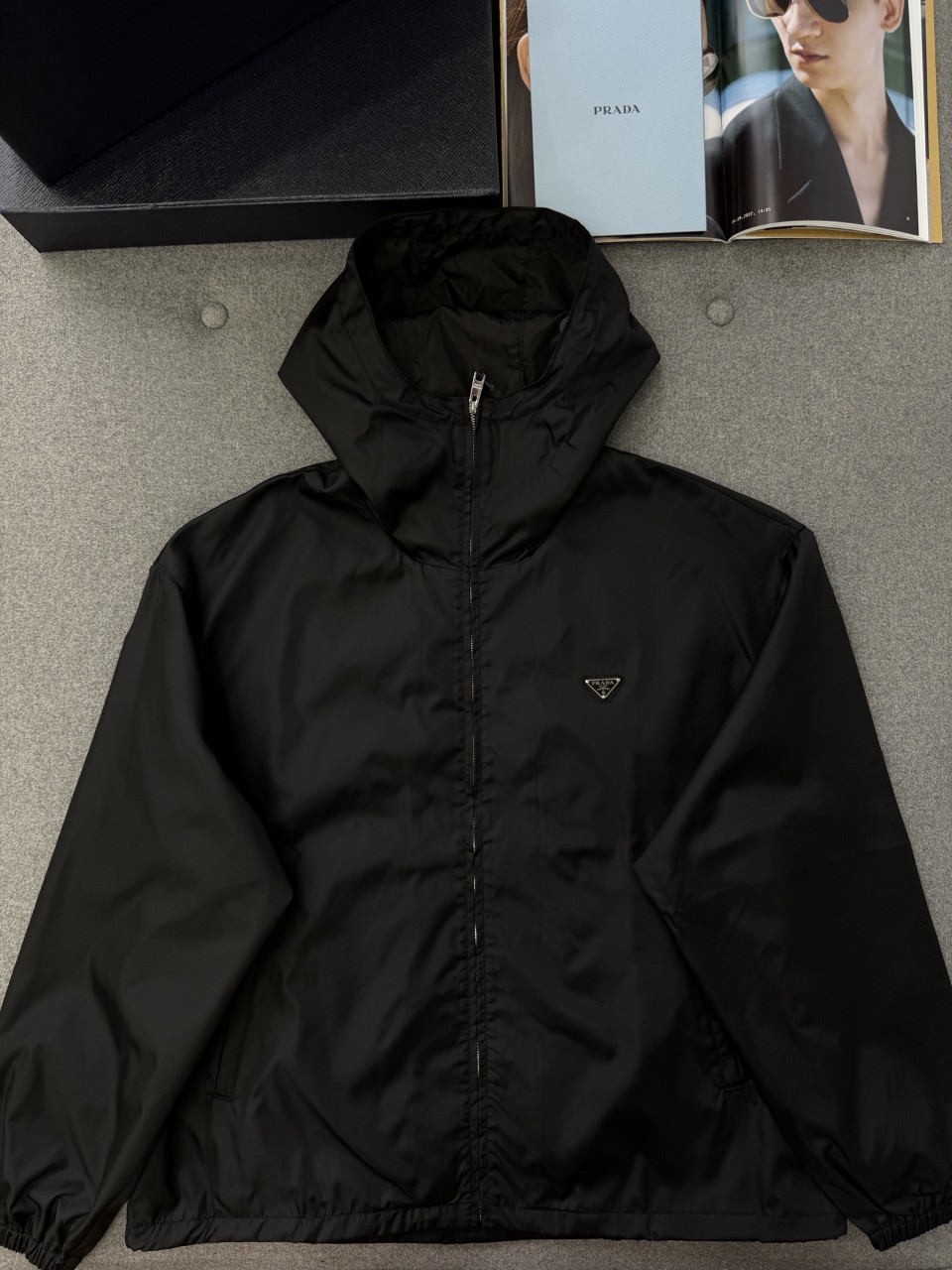 프라다 PRADA 후드 지퍼 재킷 자켓 S M L