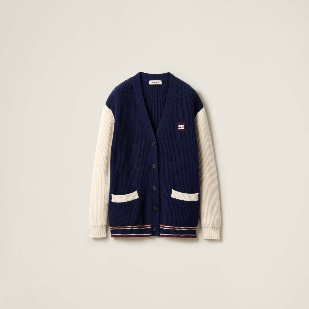 미우미우 울 캐시미어 가디건 Wool and cashmere cardigan MMF933 1582 F056H S OOO 36 38 40 #터비에빵