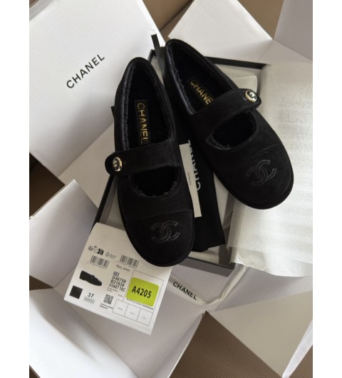 샤넬 25FW CC로고 메리제인 시어링 플랫슈즈 G46759 블랙 베이지 35~40