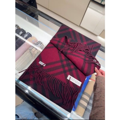 버버리스카프 체크 캐시미어 옥스블러드 레드 81168761 168*30cm 캐시미어 100%