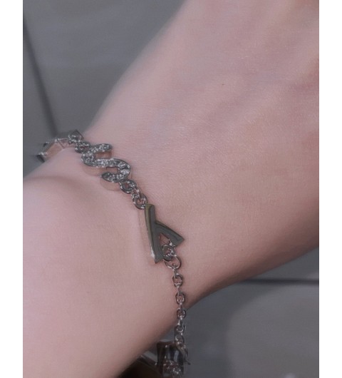 생로랑 SAINT LAURENT 은색의 로고 팔찌 브레이슬릿 #폭스샵