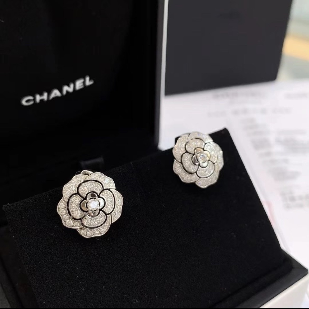 샤넬 CHANEL 까멜리아 이어링 귀걸이 주얼리 J12072 #폭스샵