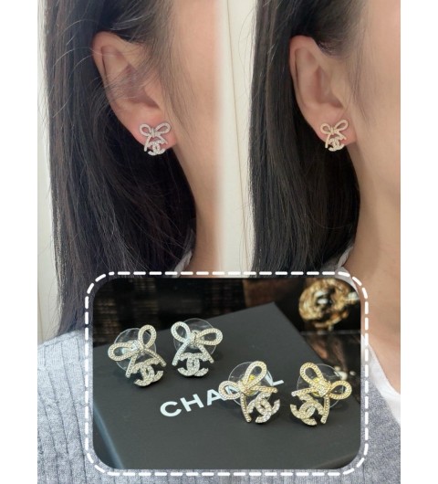 샤넬 CHANEL 스터드 이어링 리본귀걸이 샤넬귀걸이 샤넬리본귀걸이 골드 실버 #폭스샵
