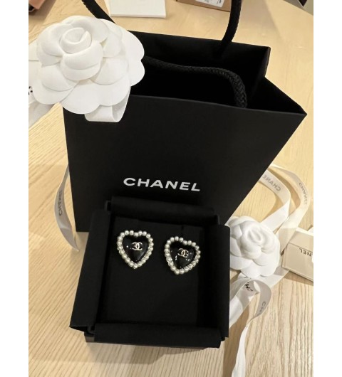 샤넬 CC 하트 진주 스터드 이어링 ABG357 #폭스샵