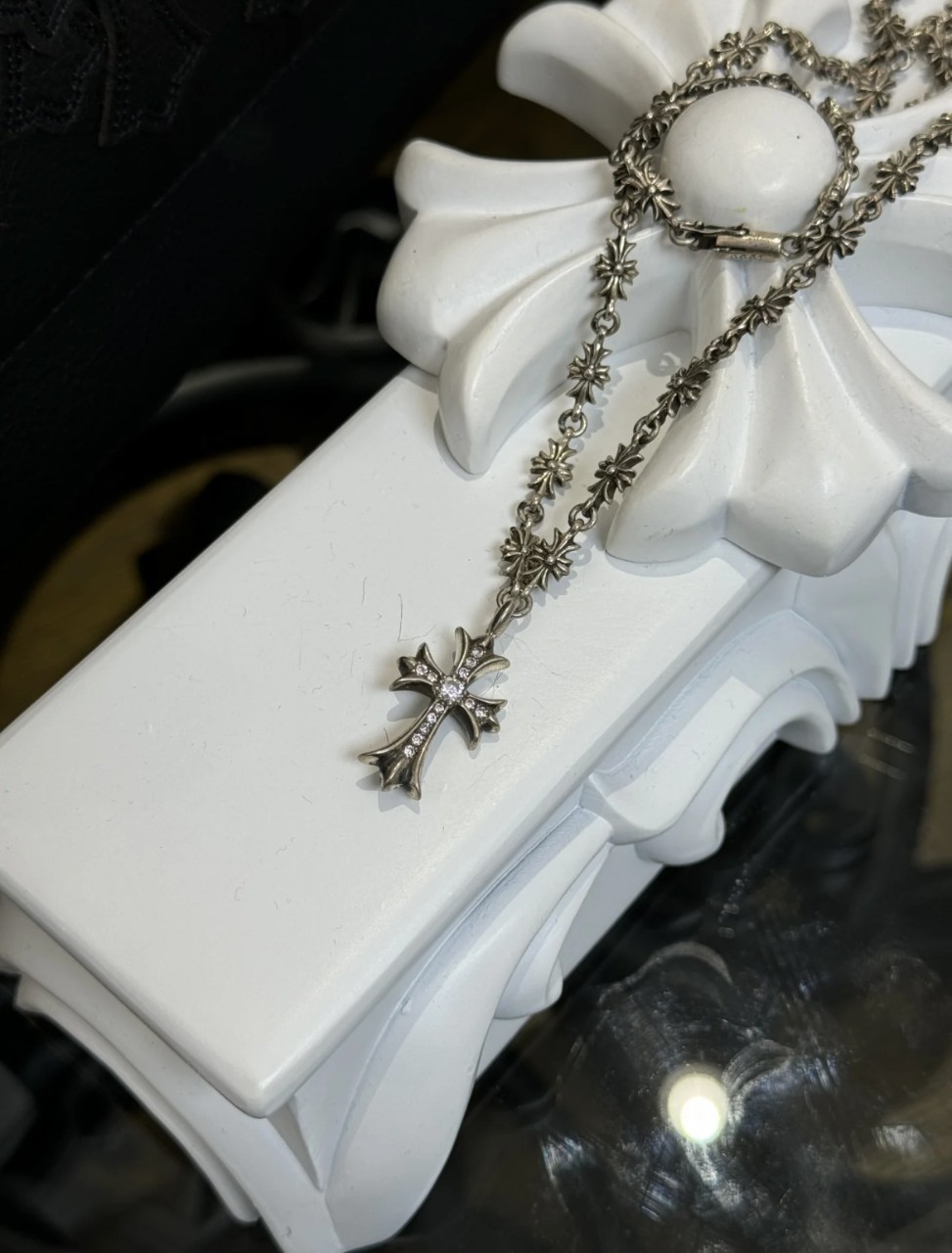 925실버 크롬하츠 CHROME HEARTS Y자 십자가 타이니 목걸이 50cm #폭스샵