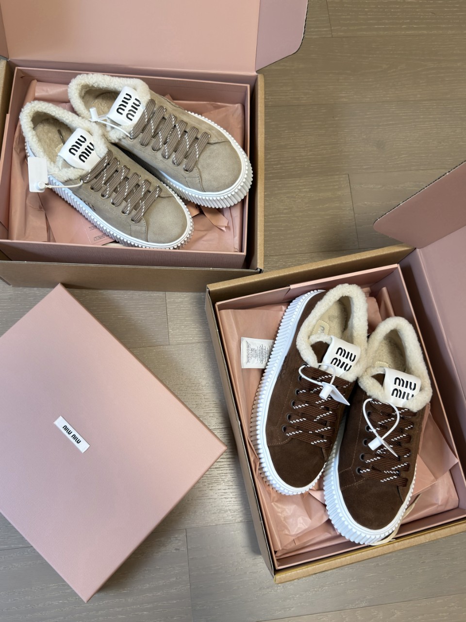 MIU MIU 미우미우 셔링 라이닝 스웨이드 플랫폼 스니커즈 35~40