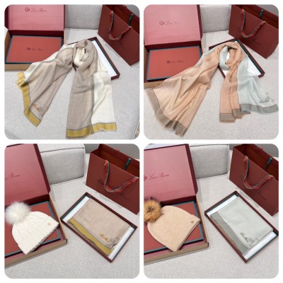 로로피아나 Loro Piana 캐시미어 스카프 머플러 비니 200*90cm 100%캐시미어