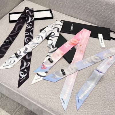 샤넬 Chanel 실크 트윌리 스카프 방도 120*6cm 100%실크