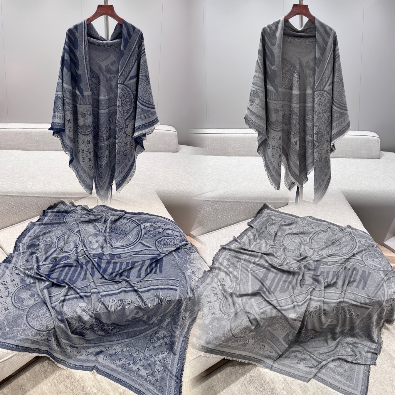 루이비통 숄 마르 멜베 유즈 블루 마린 M94891 140*140cm 코튼울 100%