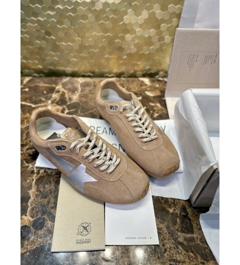 골든구스 GOLDEN GOOSE 여성 토바코 스웨이드 어퍼 & 실버 스타 마라톤 스피드 35~40 #해피샵