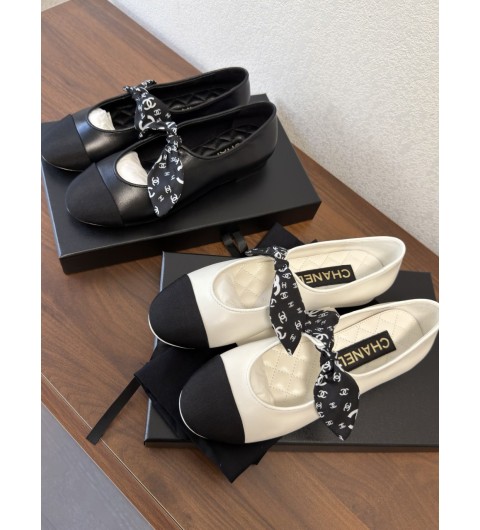 샤넬 26C 메리제인 플랫슈즈 CC로고 프린트 G46937 35~40