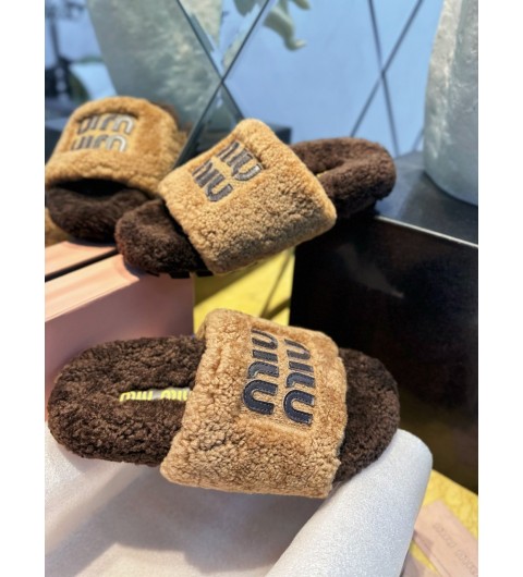 미우미우 Miu Miu 테디 퍼 슬라이드 샌들 슬리퍼 35~40 #해피샵