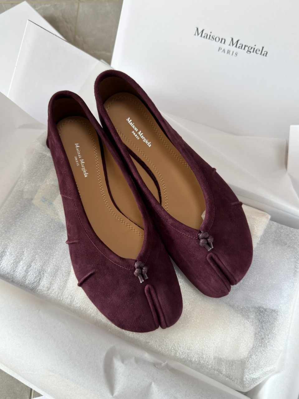메종 마르지엘라 보우 장식 타비 발레 플랫 S58WZ0127P8572 35 36 36.5 37 37.5 38 39 40