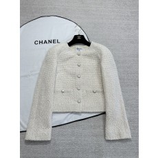 샤넬 25FW 25K 트위드 자켓 CC버튼 라운드넥 재킷 라이트 베이지 화이트 P80480 36 38 40 #타지아