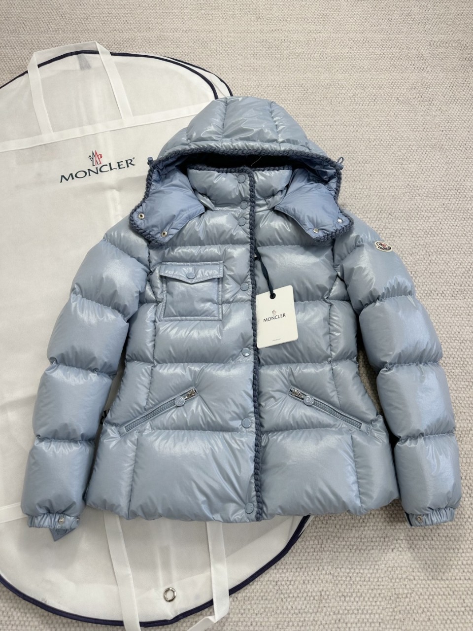 몽클레르 글레어인스 브레이디드 트림 후드 쇼트 다운 재킷 자켓 0 1 2 3 #타지아