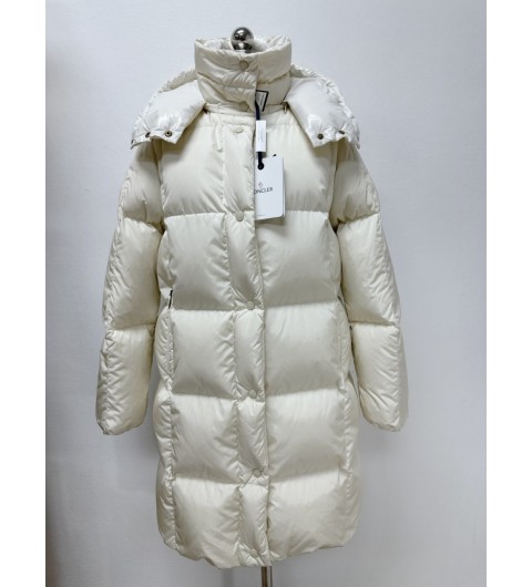 몽클레르 몽클레어 리트 스퀘어 퀼티드 후드 롱 다운 자켓 화이트 블랙 - 25FW K2-093-1C00020-539ZD-04A 0 1 2 3