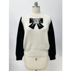 샤넬 25N 코코네쥬 풀오버 리본 CC로고 캐시미어 니트 울 투톤 에크루 블랙 P79718 36 38 40 #타지아