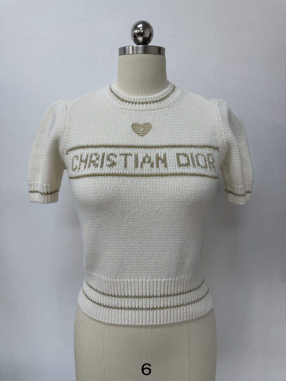 디올 반소매 스웨터 화이트 핑크 버진 울 캐시미어 니트 614S09C3080_X1883 36 38 40 #타지아