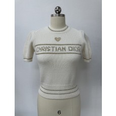 디올 반소매 스웨터 화이트 핑크 버진 울 캐시미어 니트 614S09C3080_X1883 36 38 40 #타지아