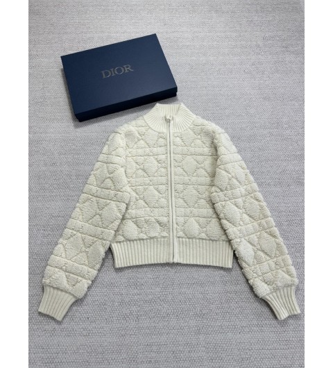 디올 DIOR 블랙 화이트 테크니컬 울 캐시미어 니트 가디건 254V20AM340X0200 36 38 40 #타지아