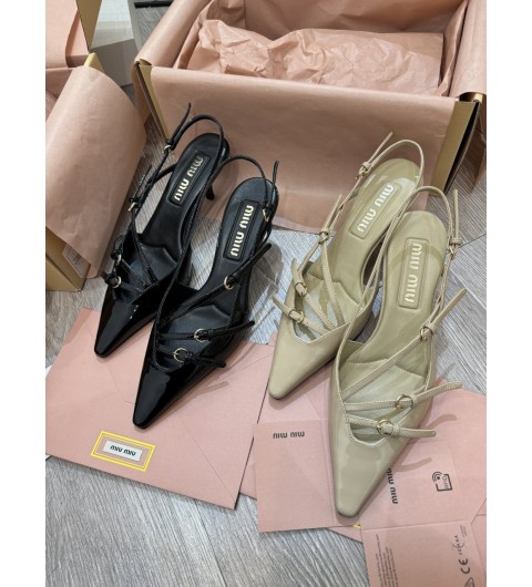 미우미우 포인티드 토 슬링백 스트랩 펌프스 5I013EFM055069 F0 35~39