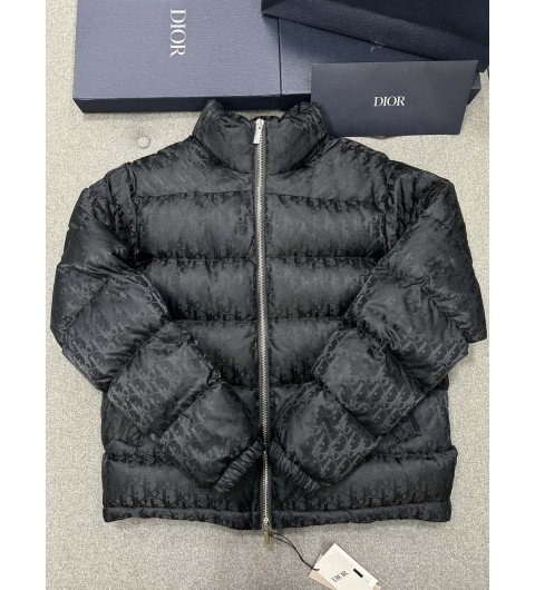 디올 오블리크 다운 자켓 블랙 나일론 자카드 숏패딩 아우터 943C449A4462-C989 48 50 52 54