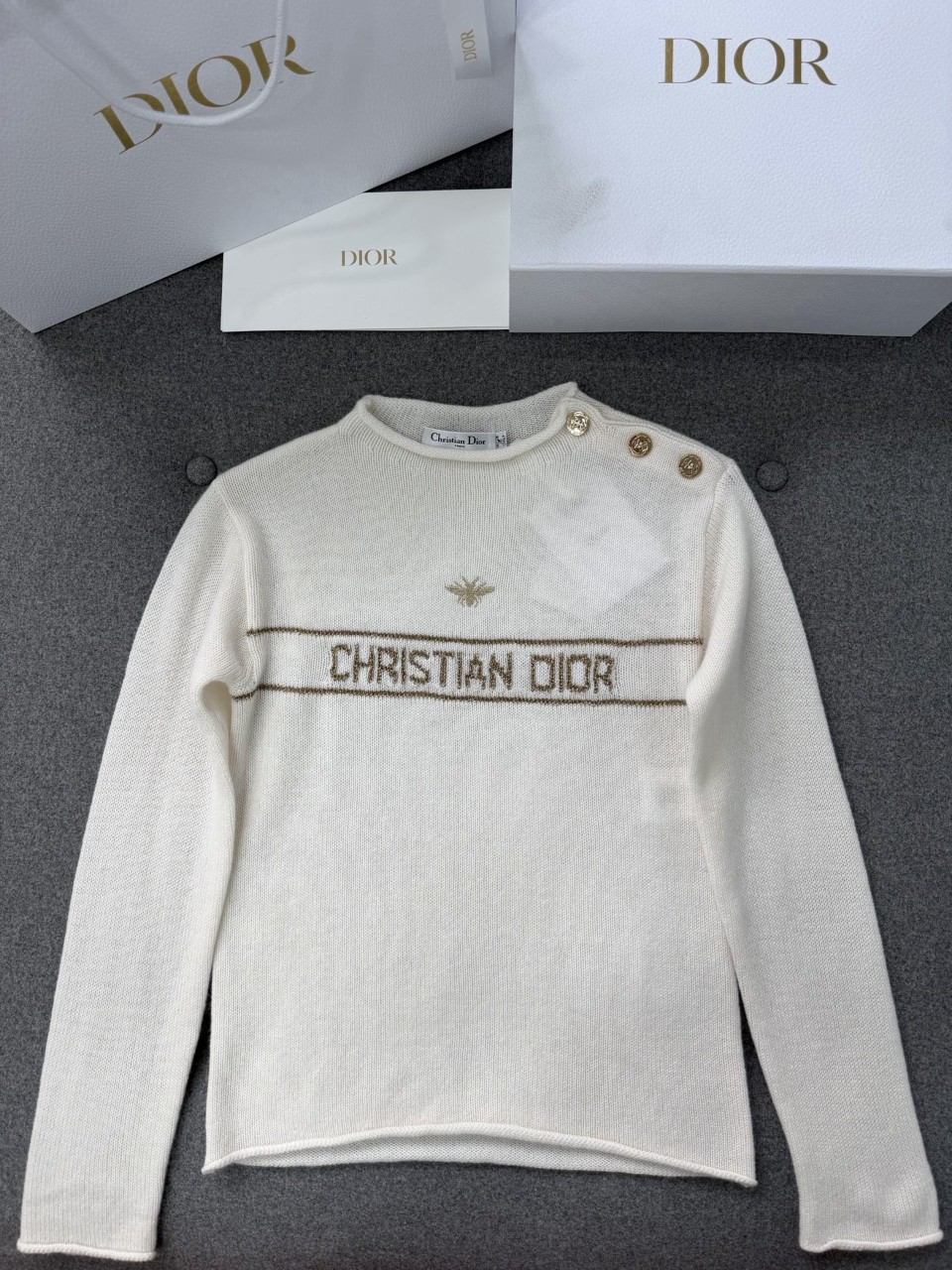 니트 스웨터 에크루 골드 614S94B0549_X1998 38 40 42