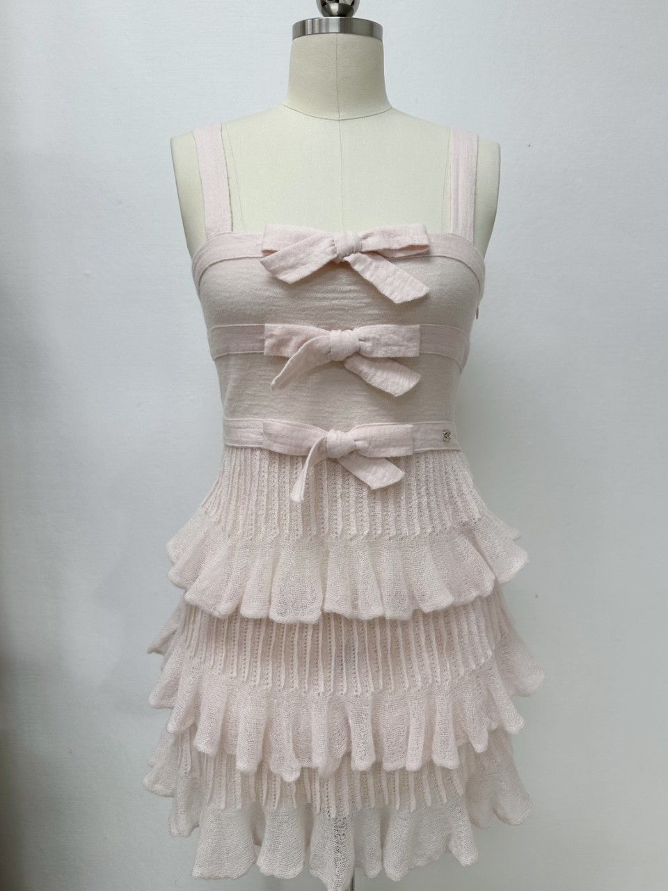 샤넬 CHANEL 25SS 리본 프릴 원피스 36 38 40 #타지아