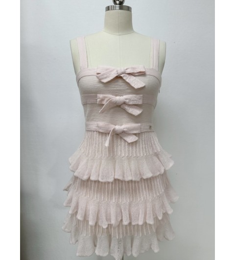 샤넬 CHANEL 25SS 리본 프릴 원피스 36 38 40 #타지아